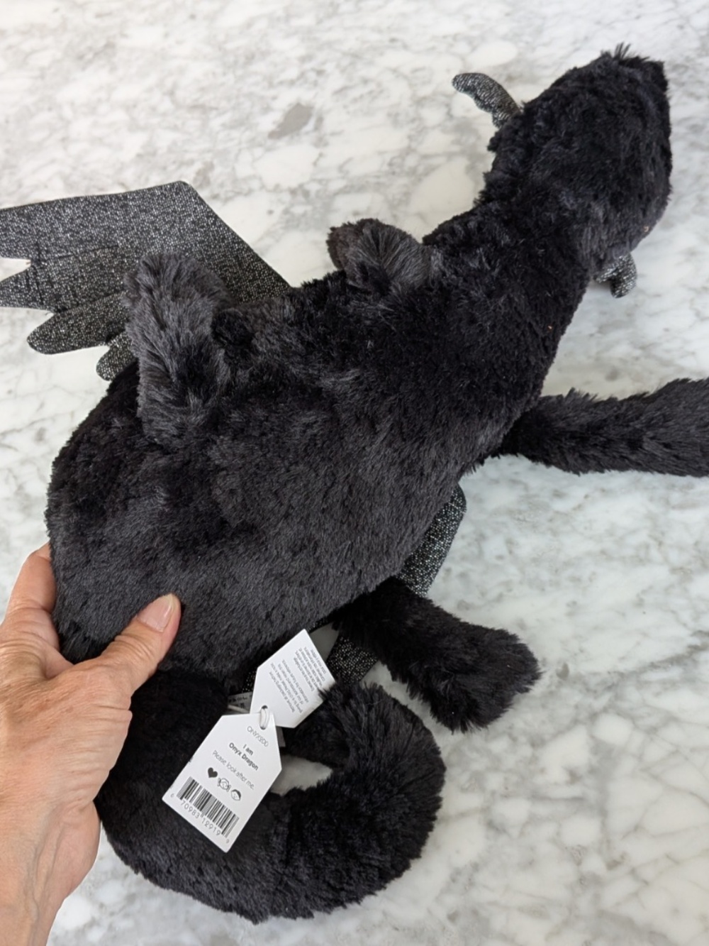Jellycat Black Plush Dragon Stuffed Animal - Picture 7 of 8